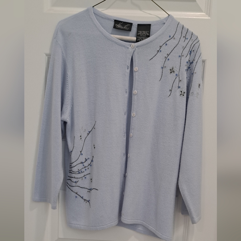 Kathie Lee Collection Light Blue Cardigan